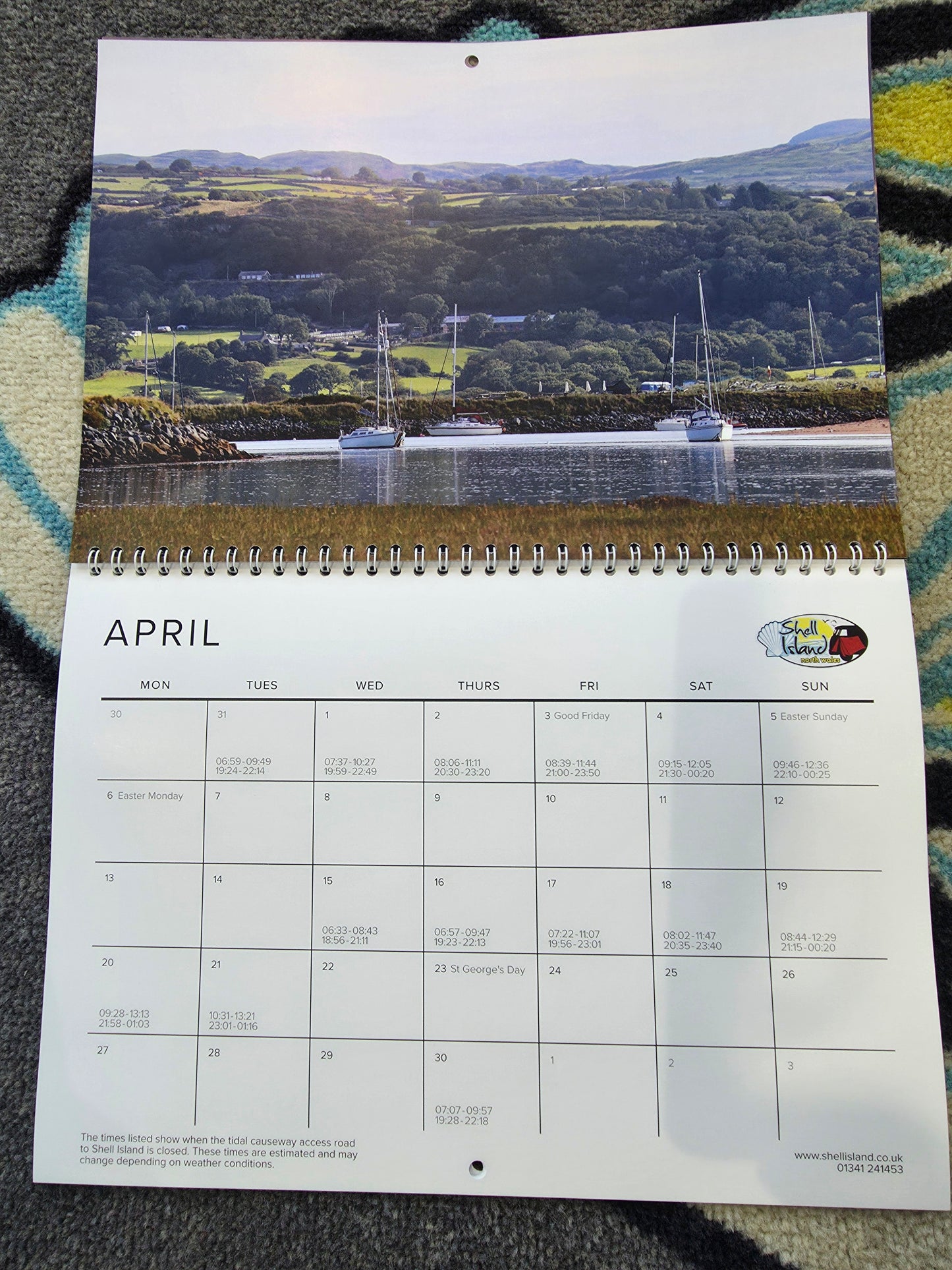 Shell Island 2026 Calendar including time times